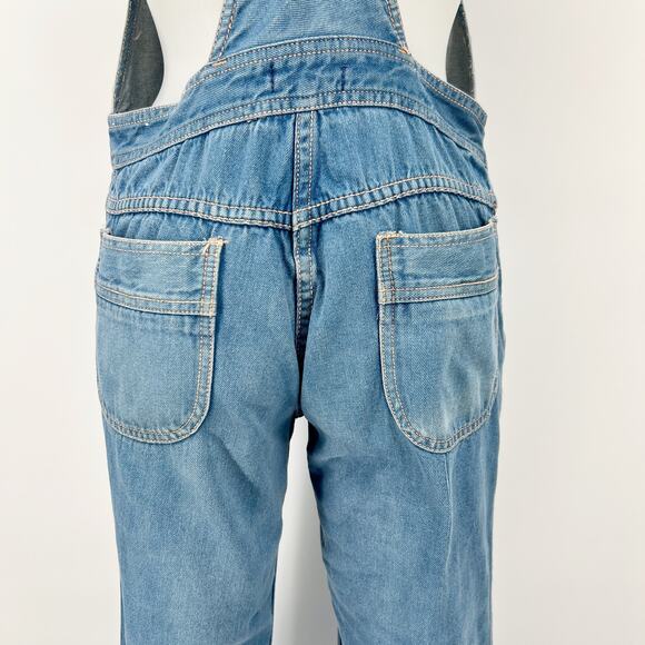 Vintage 70s Moods by JCP Denim Overalls Bib Flared Womens 32 Button Front Unisex - Picture 5 of 12